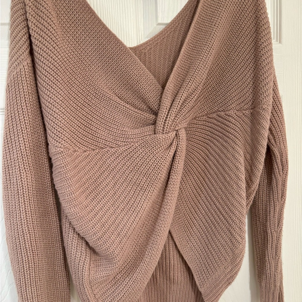 Twist Knot Back Knit Sweater
